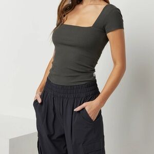 Vuori Square Neck Dark Green Top